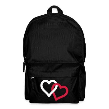 Coeur anneaux partenariat amour mariage 2 deux coeurs - Sac à dos - noir - Devant