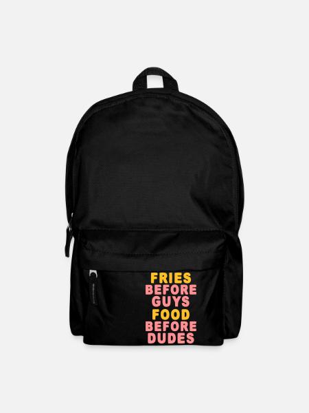 Fritten für Jungs lustige Sprüche - Rucksack - Schwarz