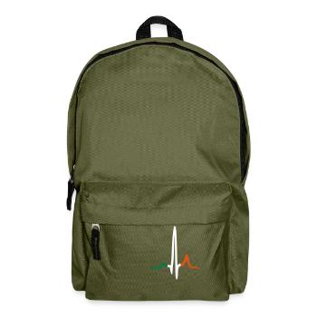 Irish Heartbeat Saint Patrick's Day Flagge Farben - Rucksack - Olivgrün - Vorne