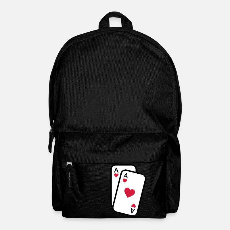 Karten Herz Ass Spielkarten Poker - Rucksack - Schwarz