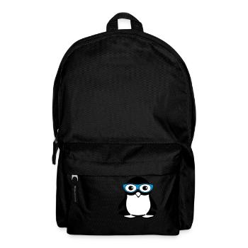 Cute penguin with glasses, vector illustration - Backpack - black - Front