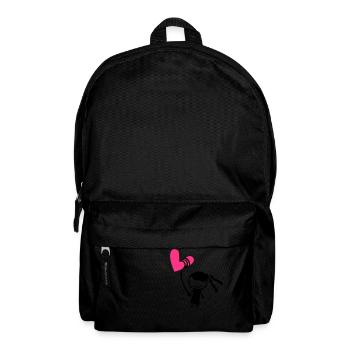 Kleines Mädchen mit Herzballon - Rucksack - Schwarz - Vorne