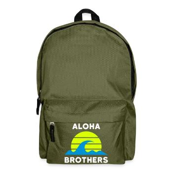 Frères Aloha (soleil avec lignes, vagues) - Sac à dos - vert olive - Devant