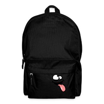 Crazy comic cartoon face laugh funny funny logo de - Backpack - black - Front