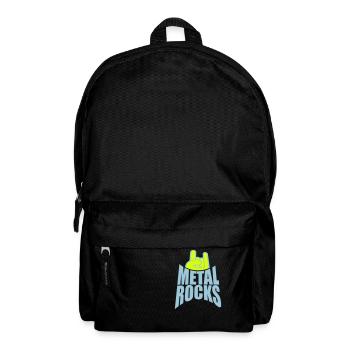 Heavy Metal Rocks Hard Rock Music Text Saying Logo - Backpack - black - Front
