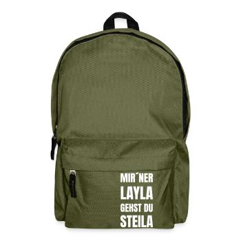 Mit´ner Layla gehst du Steila - Rucksack - Olivgrün - Vorne