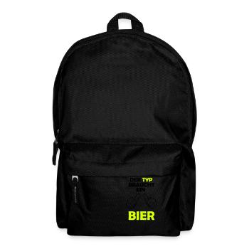 Der Typ braucht ein Bier - Rucksack - Schwarz - Vorne