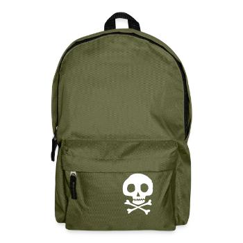 Skull and bones - Backpack - olive green - Front