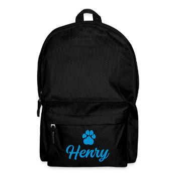 Dog name HENRY with paw - Backpack - black - Front