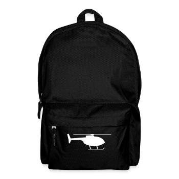 Helicopter icon shape symbol silhouette. Aircraft - Backpack - black - Front