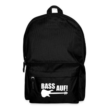 BASS AUF ! Bassist Geschenk lustiger Spruch - Rucksack - Schwarz - Vorne