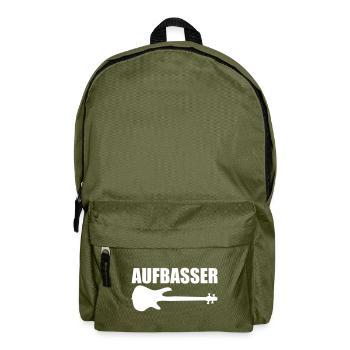 Bass Player Gift AUFBASSER BASS PLAYER Bassist - Rucksack - Olivgrün - Vorne