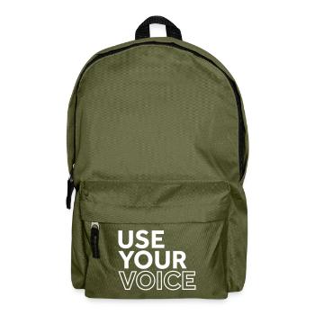 Use your Voice - Backpack - olive green - Front