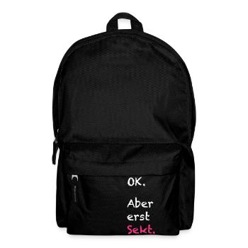 Ok. Aber erst Sekt. Cooler Spruch. - Sac à dos - noir - Devant