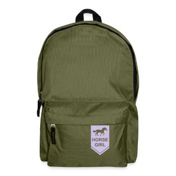 horse girl quote saying - Backpack - olive green - Front