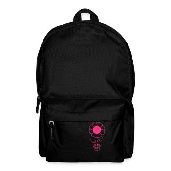 Small Pretty Happy Pink Flower Flower Pot - Backpack - black - Front