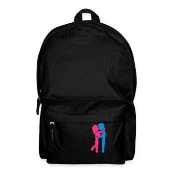 Verliebtes Pärchen küsst - Rucksack - Schwarz - Vorne