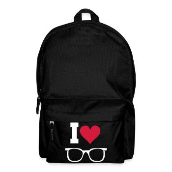 Glasses Sunglasses Heart Statement Gift - Backpack - black - Front