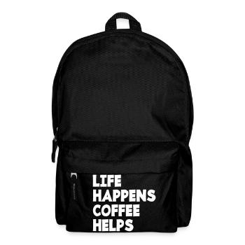 Living Coffee Helps Caffeine Tired Funny saying - Backpack - black - Front