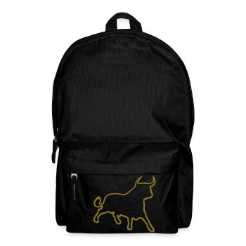 Stier / Toro / Bull / Kontur - Rucksack - Schwarz - Vorne
