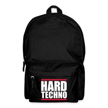 Hard Techno Logo Red Lines Bitte Raven Sie hart - Rucksack - Schwarz - Vorne