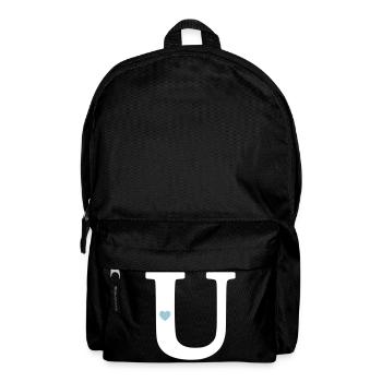 Letter U Initial Letter - Backpack - black - Front