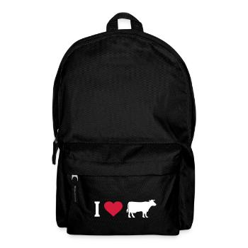 Cow Cows Heart I Love Farm Farmer Farmer Cattle - Backpack - black - Front