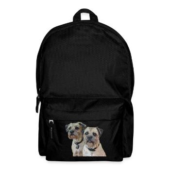 Two Border Terriers - Backpack - black - Front