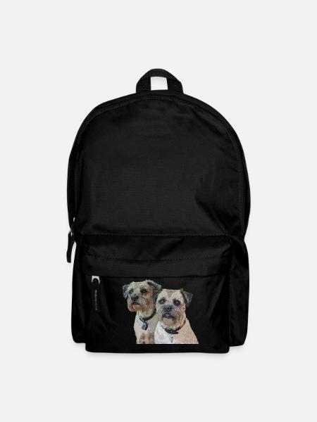 Two Border Terriers - Backpack - black