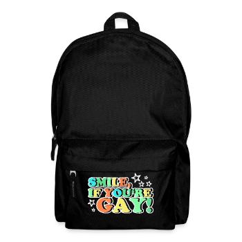 SMILE IF YOU'RE GAY - Backpack - black - Front
