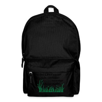 Das Gras wächst nicht schneller - Rucksack - Schwarz - Vorne