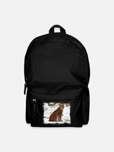 Wildnis Raubkatze Luchs im Schnee - Rucksack - Schwarz