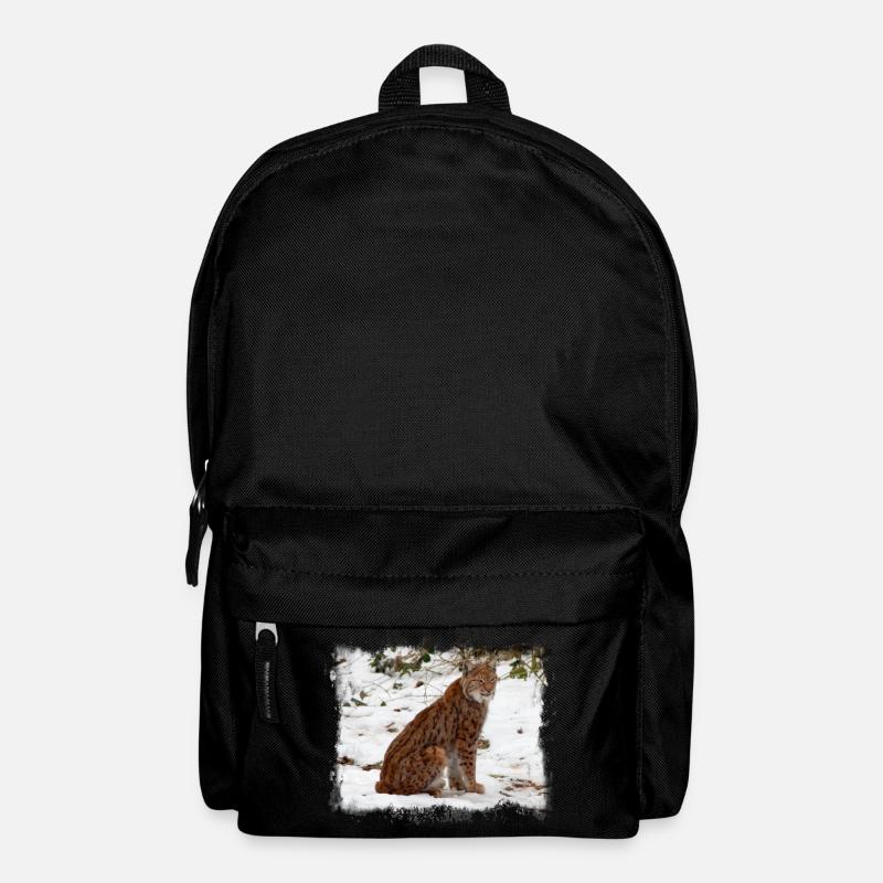 Wildnis Raubkatze Luchs im Schnee - Rucksack - Schwarz