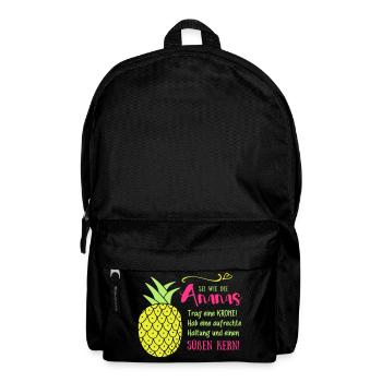 Ananas Krone Spruch - Rucksack - Schwarz - Vorne