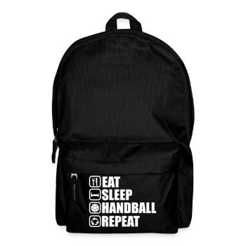 eat,sleep ,handball, repeat - Rucksack - Schwarz - Vorne