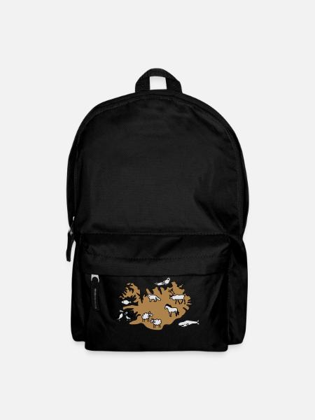 island Karte Tiere - Rucksack - Schwarz
