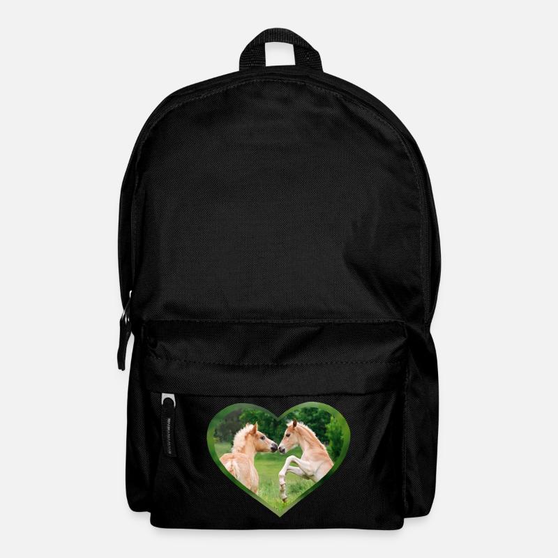 poulain Haflinger amis drôles avec coeur - Sac à dos - noir