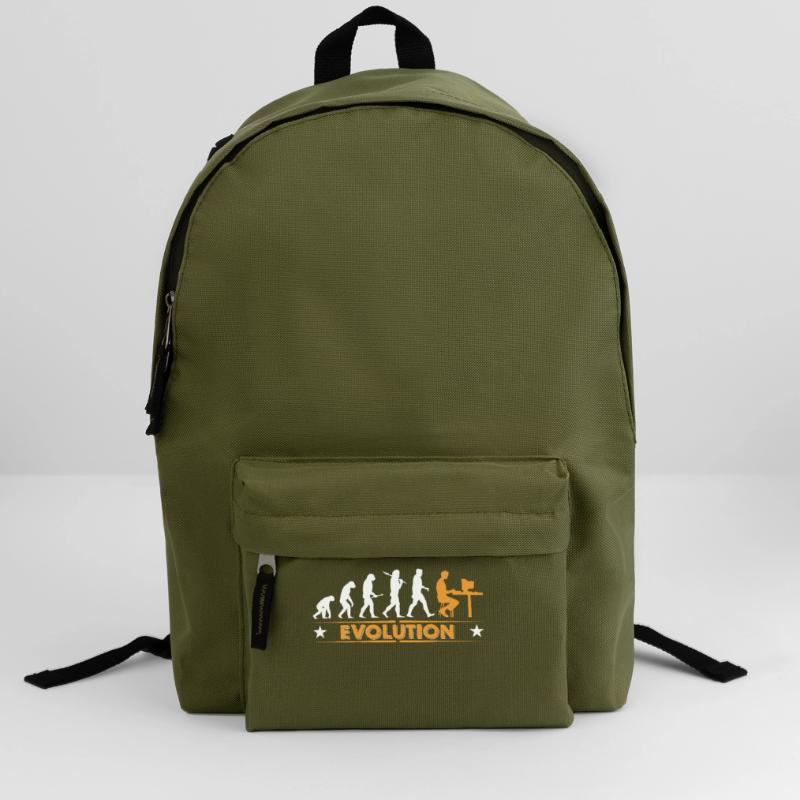 Computer Nerd Evolution - orange/weiss Backpack