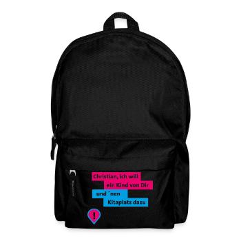 Christian blue pink - Backpack - black - Front