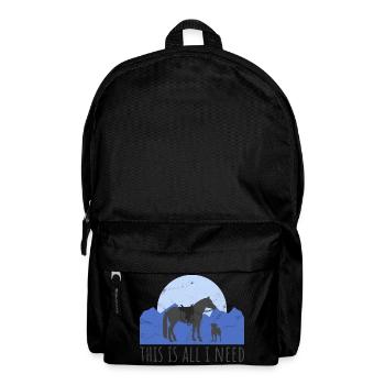 Dog and horse - Western rider - Backpack - black - Front