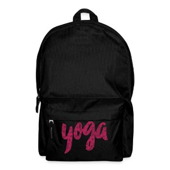 Yoga lettering with Mehndi ornaments - Backpack - black - Front