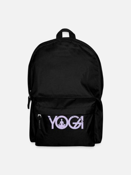 Yoga Schriftzug mit Frau im Grunge Style - Rucksack - Schwarz