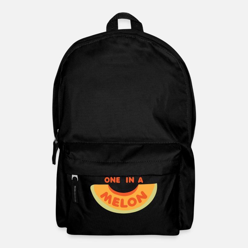 Frucht / Früchte: Melone - Wassermelone - Rucksack - Schwarz