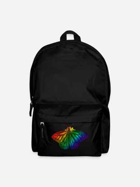 Regenbogenschmetterling - Freiheit, Liebe und Glück - Rucksack - Schwarz