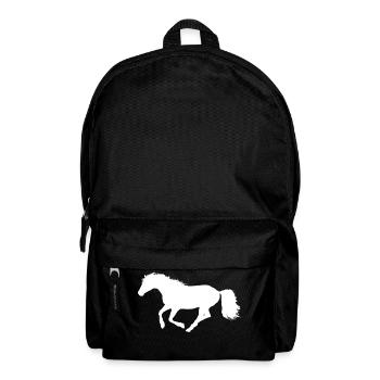 Cheval au galop - Silhouette Blanc Blanc - Sac à dos - noir - Devant