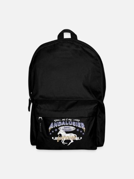 Andalusier Pferd Pferderasse beste Freunde - Rucksack - Schwarz
