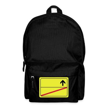 leeres Ortsschild - Rucksack - Schwarz - Vorne