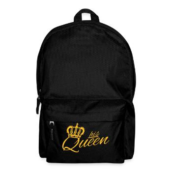 HIS QUEEN ♚ luxury style lettering (all colors) - Backpack - black - Front