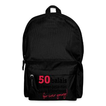50 balais le temps passe - Sac à dos - noir - Devant