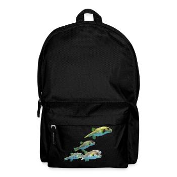 blowfish puffer fish fisherman fish animal animals - Backpack - black - Front